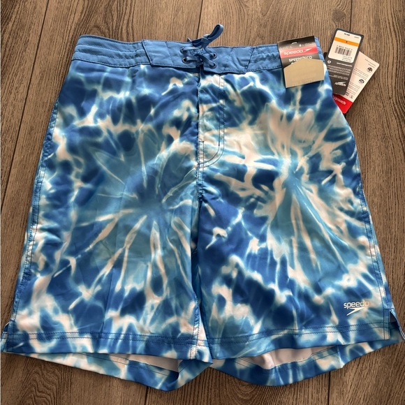 Speedo Men's Ocean Blue Tie-Dye Board Shorts - Picture 1 of 6